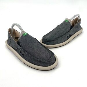 SANUK Pick Pocket TX Sidewalk Surfer Chambray Gray Slip On Loafer Shoe